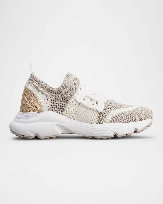 Stretch Woven Cotton Runner Sneakers